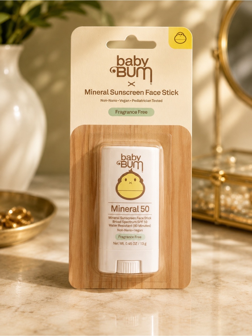 Baby Bum Mineral SPF 50 Sunscreen Face Stick Fragrance Free 0.45 oz EXP 12/27